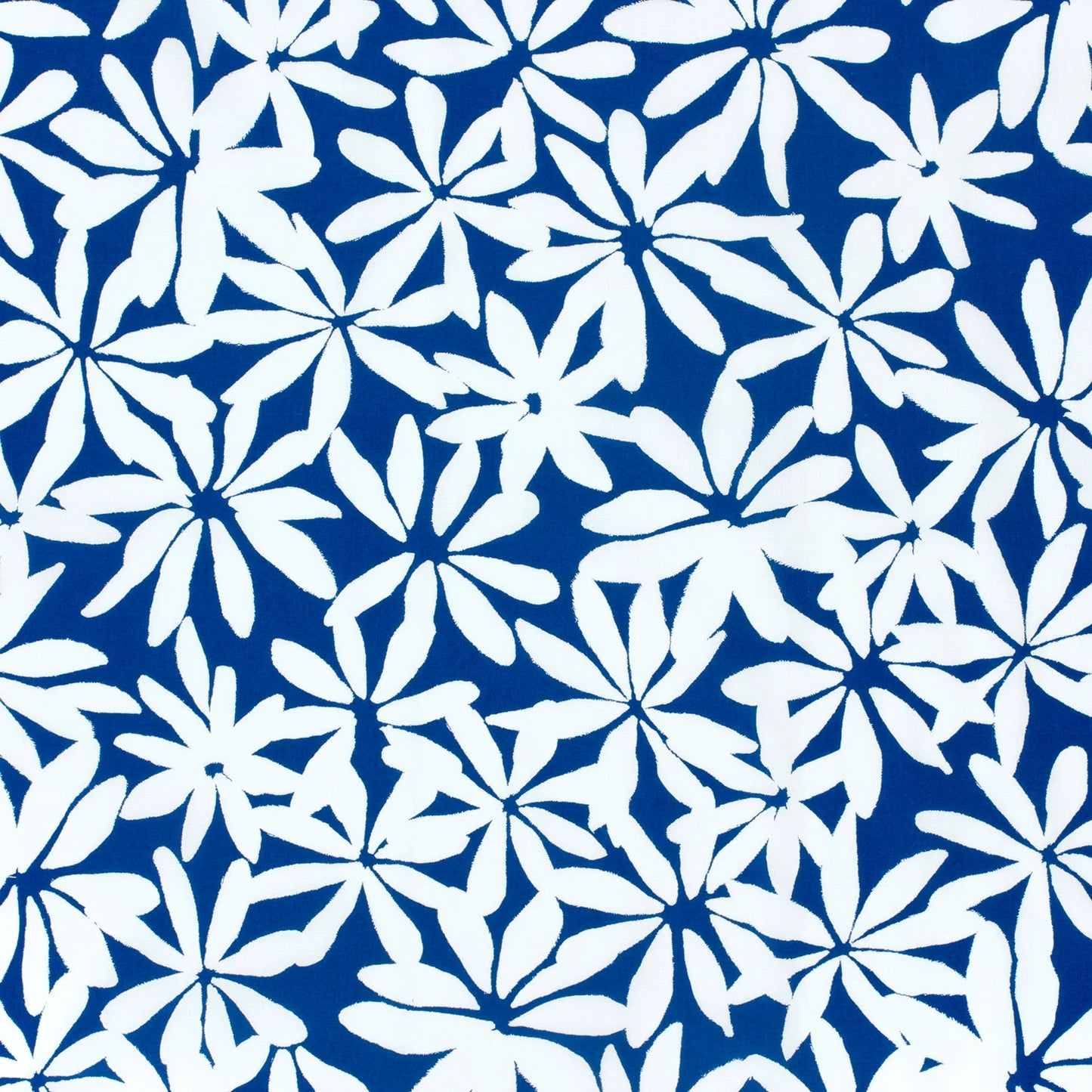 VOILE DE COTON IMPRIME Fleurs Bi couleur bleu
