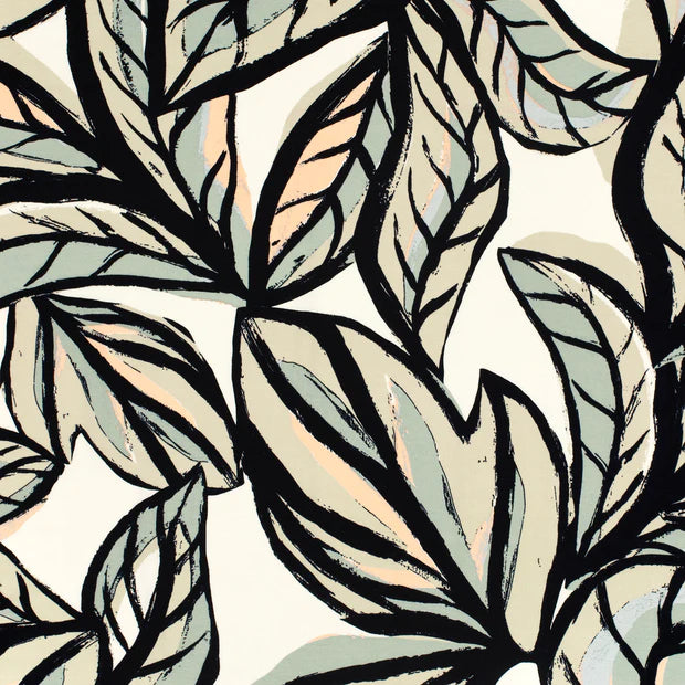 JERSEY VISCOSE IMPRIME grandes feuilles