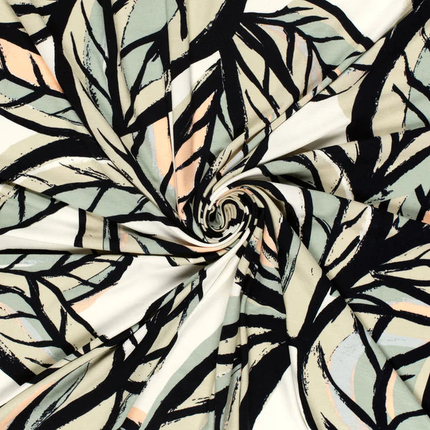 JERSEY VISCOSE IMPRIME grandes feuilles