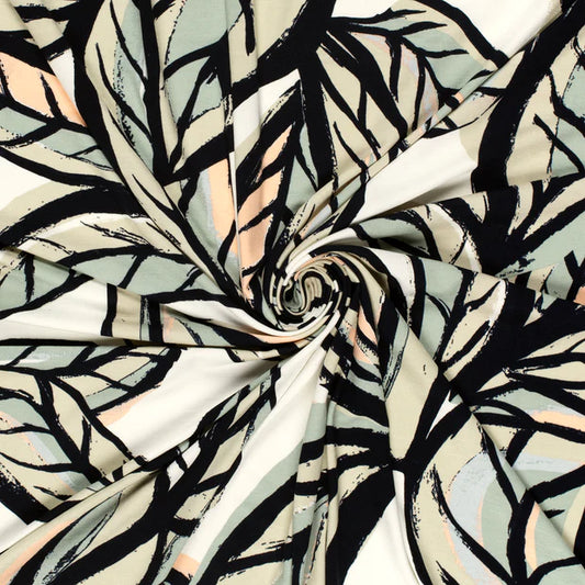 JERSEY VISCOSE IMPRIME grandes feuilles