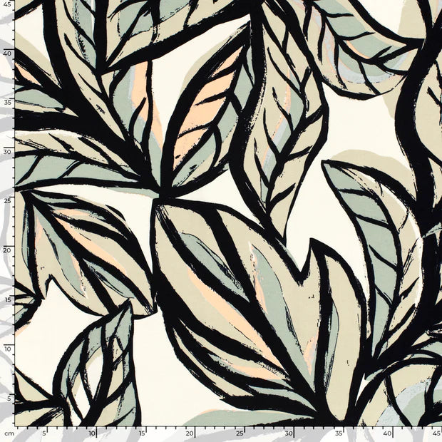 JERSEY VISCOSE IMPRIME grandes feuilles