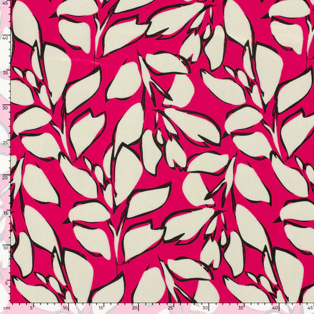 VISCOSE IMPRIMEE Feuillage en Bambou