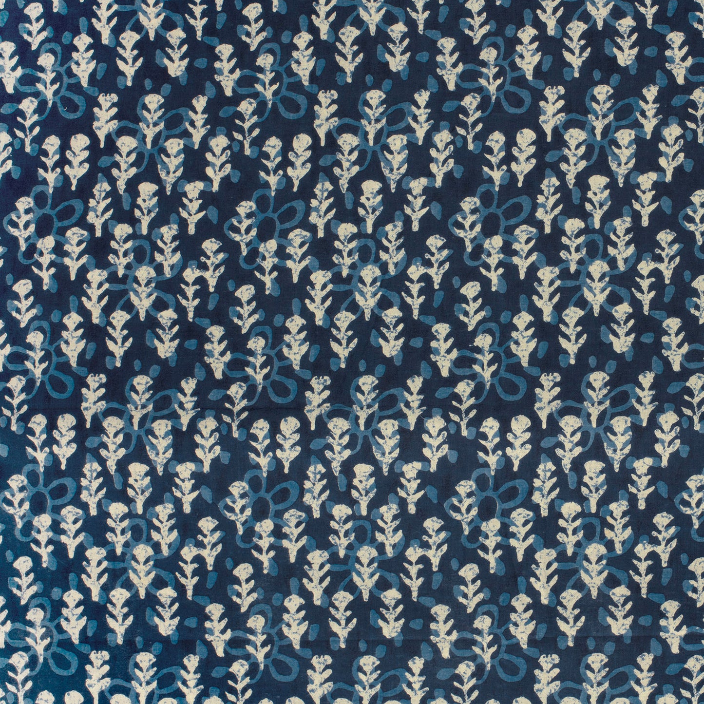 VOILE DE COTON IMPRIME Indien Bleu