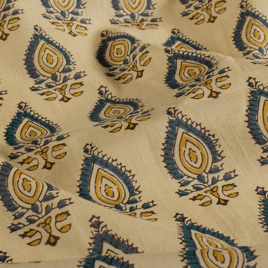 VOILE DE COTON IMPRIME Indien Beige