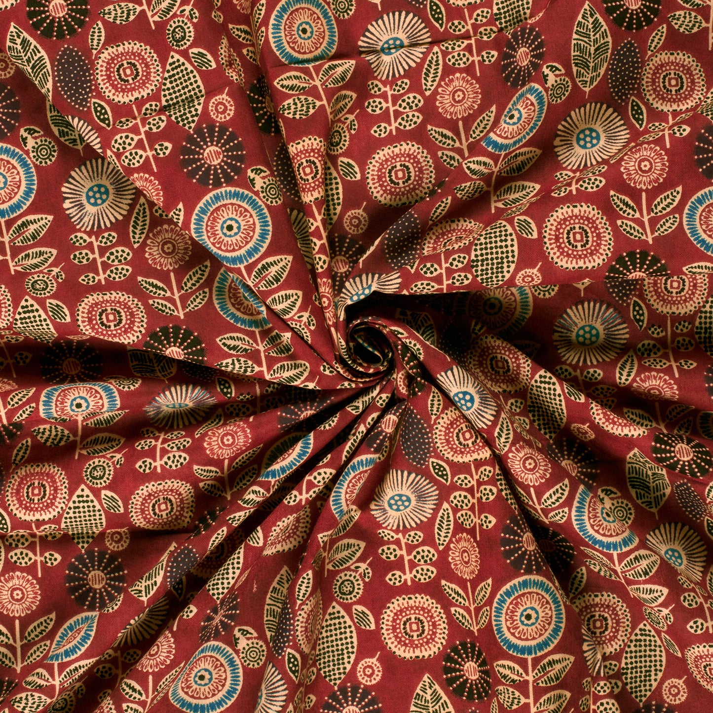 VOILE DE COTON IMPRIME Indien Marron