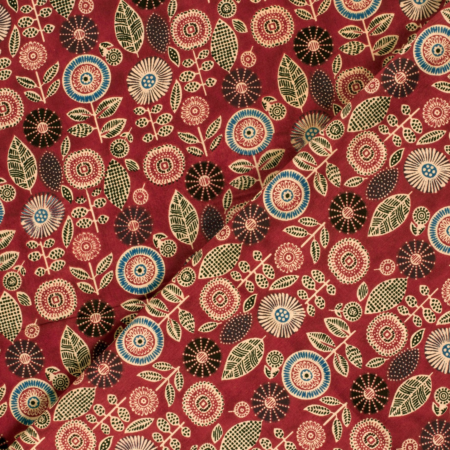 VOILE DE COTON IMPRIME Indien Marron