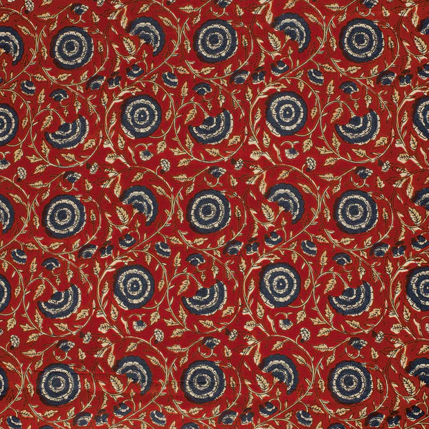 VOILE DE COTON IMPRIME Indien Brique