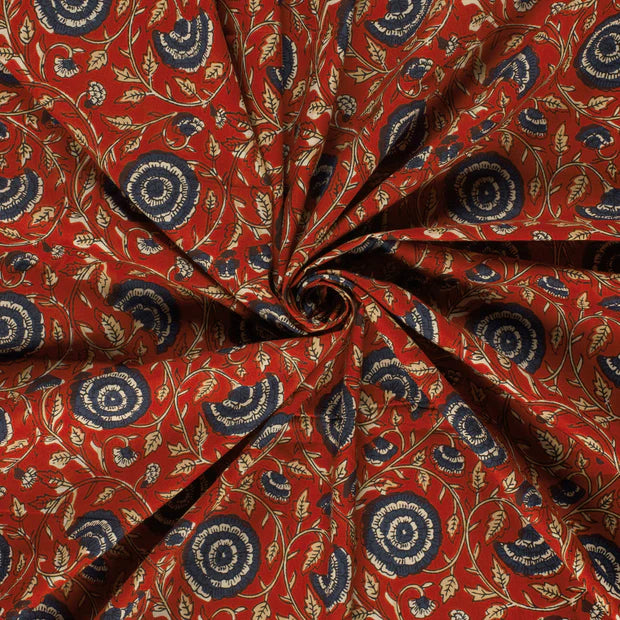 VOILE DE COTON IMPRIME Indien Brique