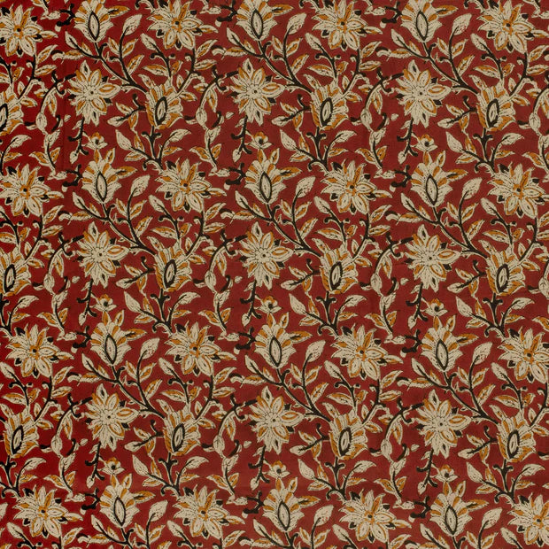 VOILE DE COTON IMPRIME Indien Terracotta