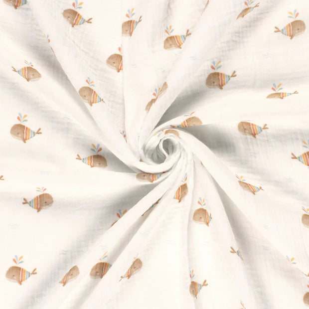 DOUBLE GAZE IMPRIMEE Baleine