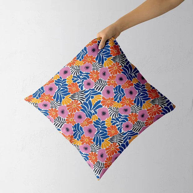 COTON IMPRIME Grandes Fleurs Multicouleurs