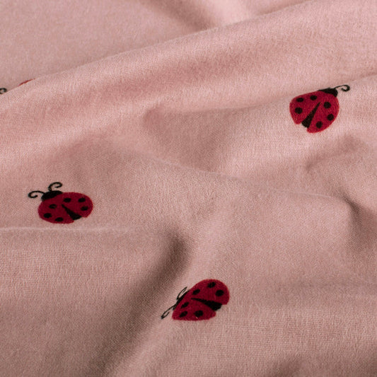 COTON GRATTE IMPRIME Coccinelles Rose