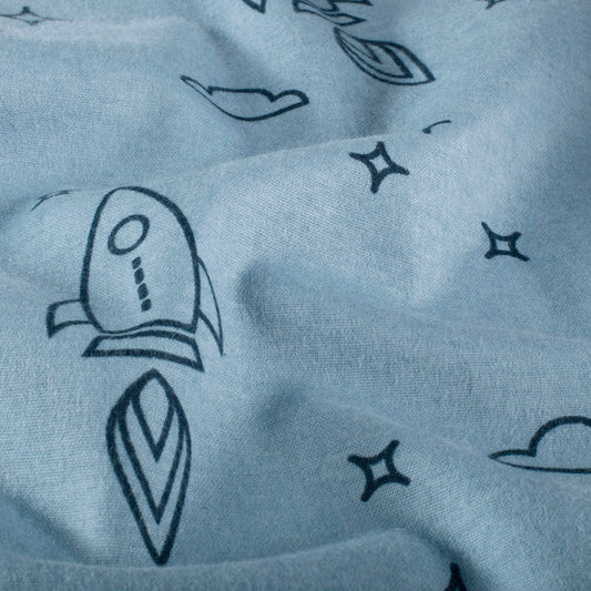 COTON GRATTE IMPRIME Fusée Bleu