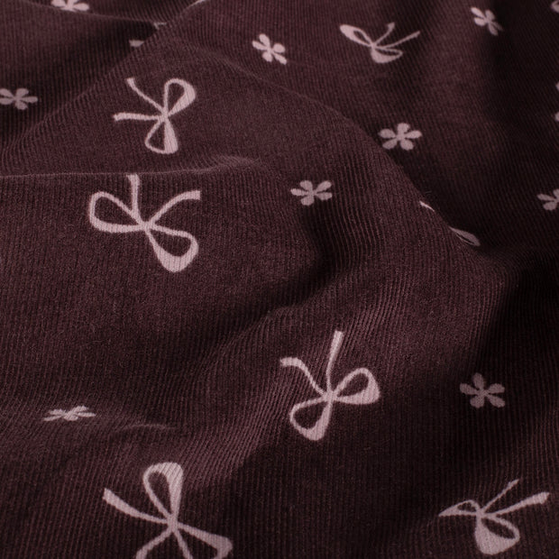 VELOURS MILLERAIES Imprimé nœuds Aubergine