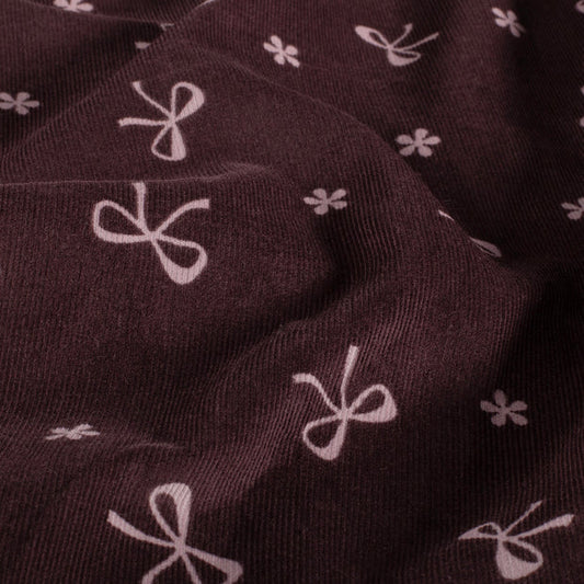 VELOURS MILLERAIES Imprimé nœuds Aubergine