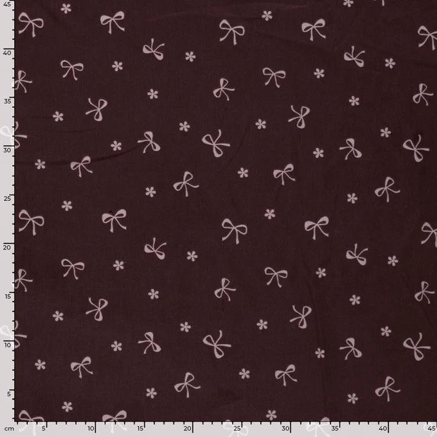 VELOURS MILLERAIES Imprimé nœuds Aubergine