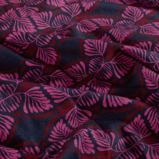SWEAT FRENCH TERRY IMPRIME Bi couleur Violet et Prune