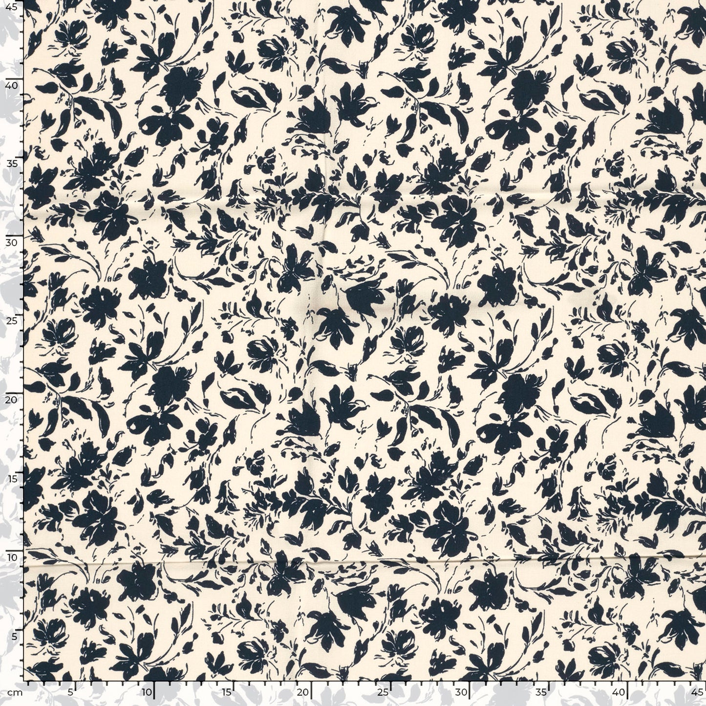 VISCOSE DE BAMBOU IMPRIMEE FLEURS BI COLOR Bleu