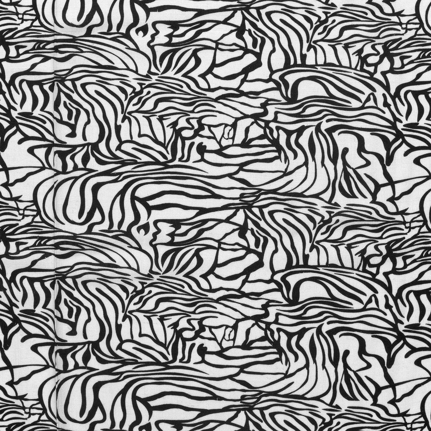 VISCOSE LIN IMPRIME Zebre Noir et blanc