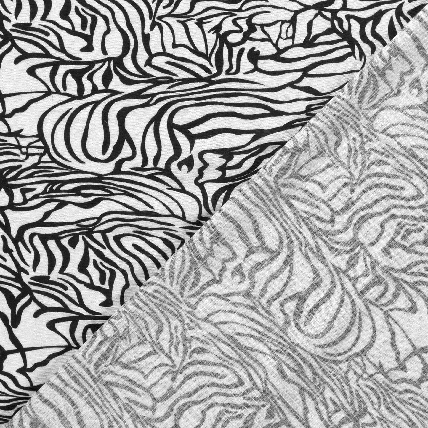 VISCOSE LIN IMPRIME Zebre Noir et blanc