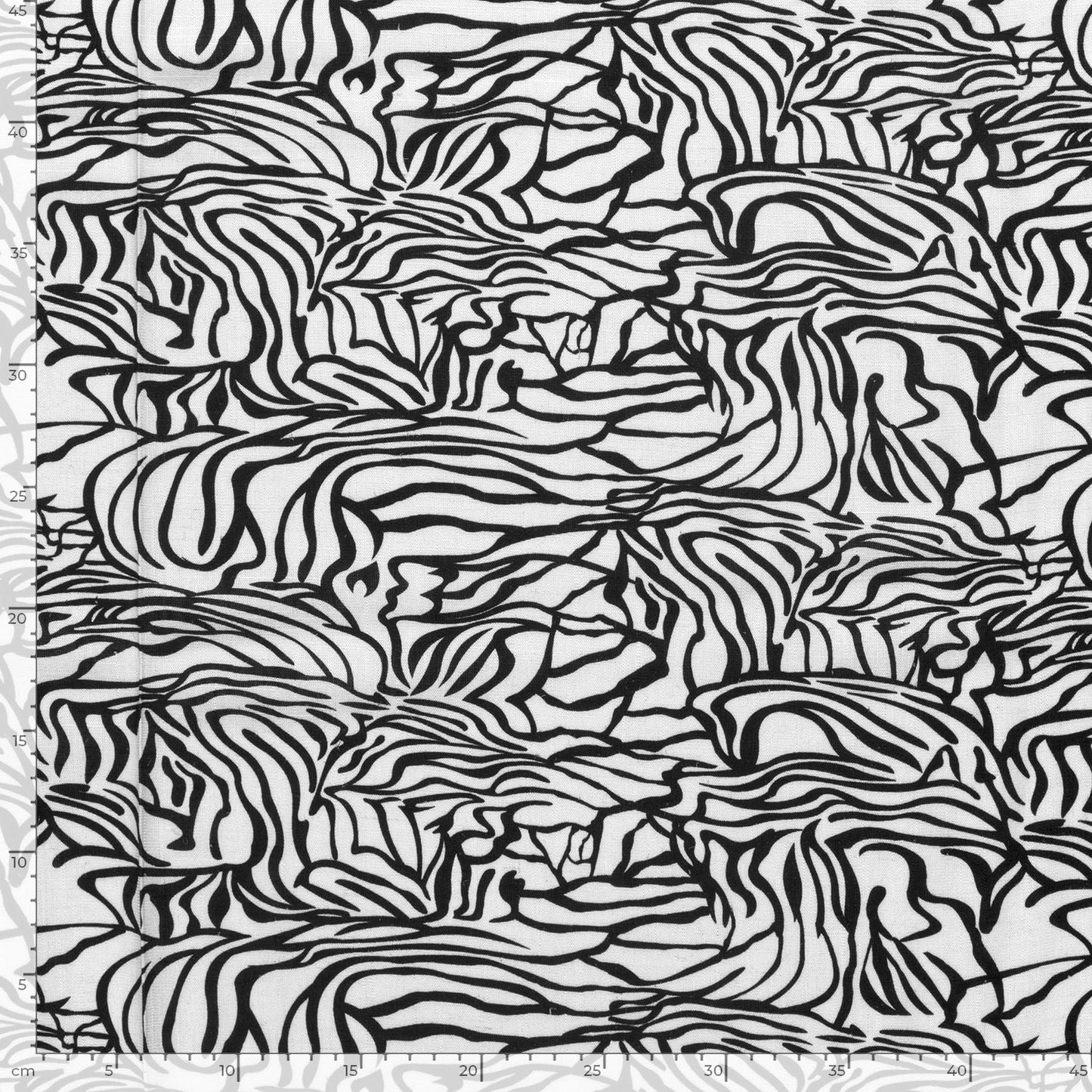 VISCOSE LIN IMPRIME Zebre Noir et blanc