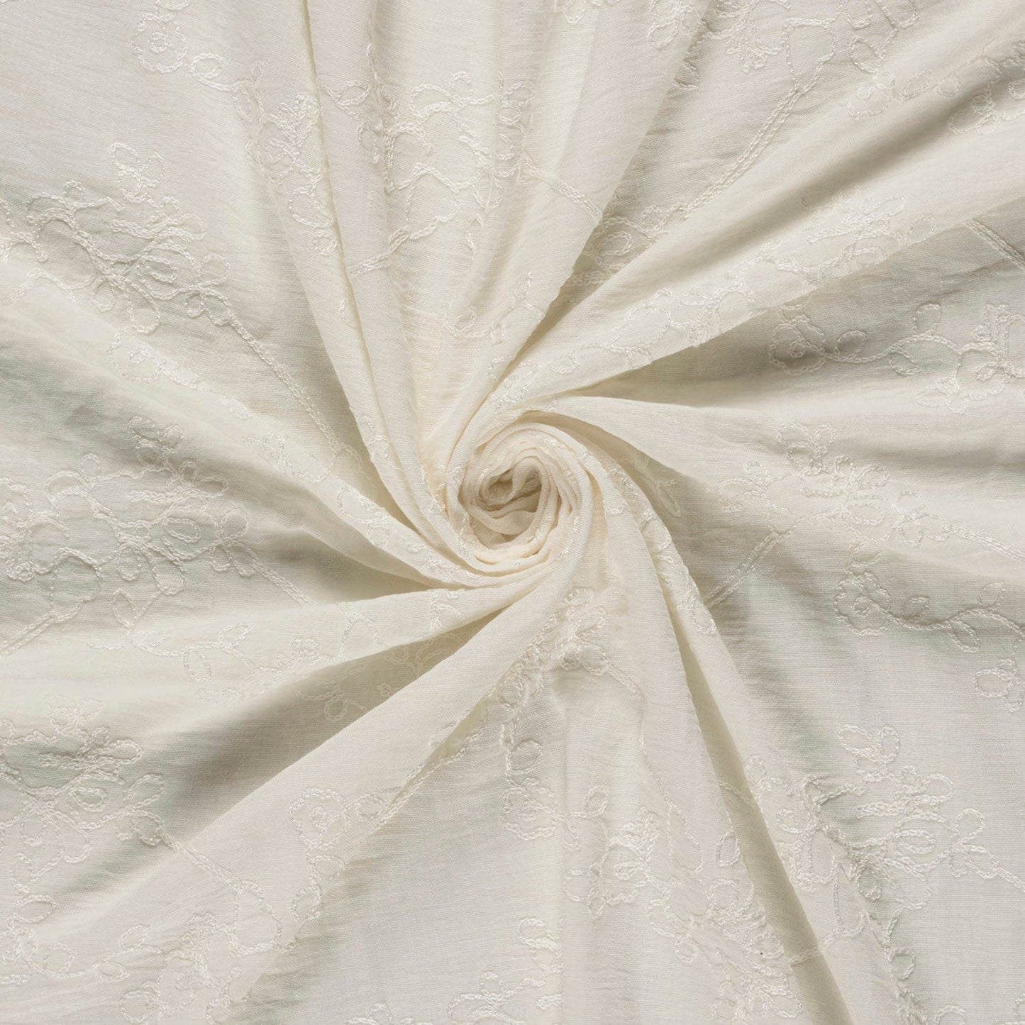 VISCOSE IMPRIME Brodée ecrue