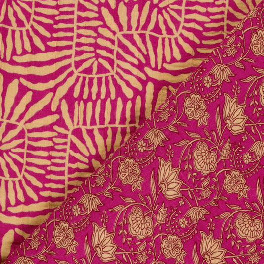 MATELASSE IMPRIME DOUBLE GAZE Rose et Orange Graphique