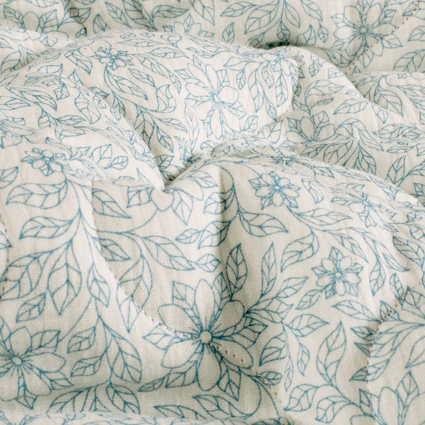 MATELASSE IMPRIME DOUBLE GAZE Marine et Ciel