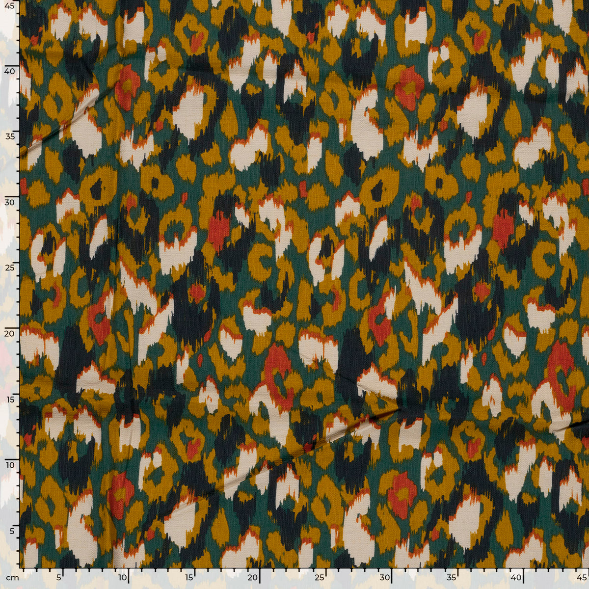 VISCOSE TWILL IMPRIMEE Graou Abstrait Kaki et Beige