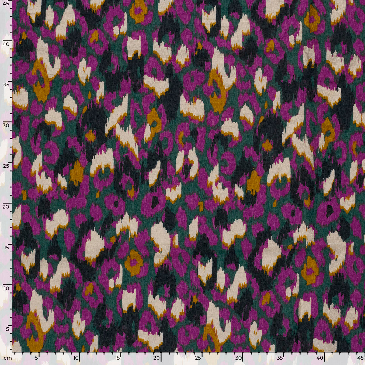 VISCOSE TWILL IMPRIMEE Graou Abstrait Violet et Bleu Canard