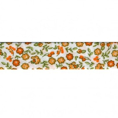 BIAIS IMPRIME Fleuris Orange-20 cm