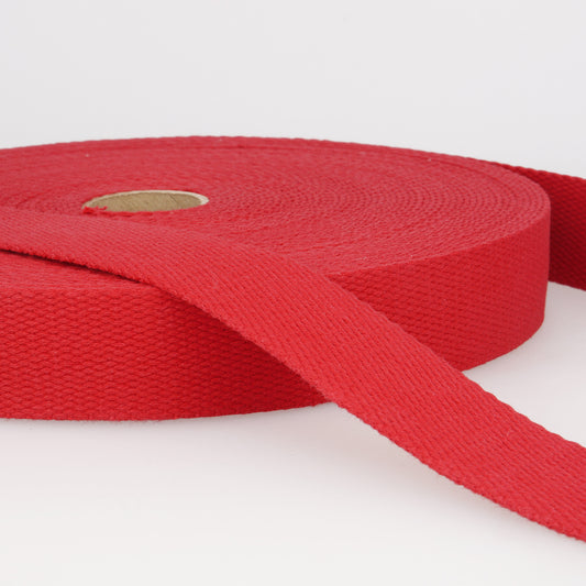 SANGLE COTON Rouge-25mm