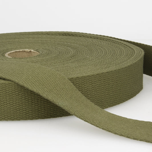 SANGLE COTON Vert kaki-25mm