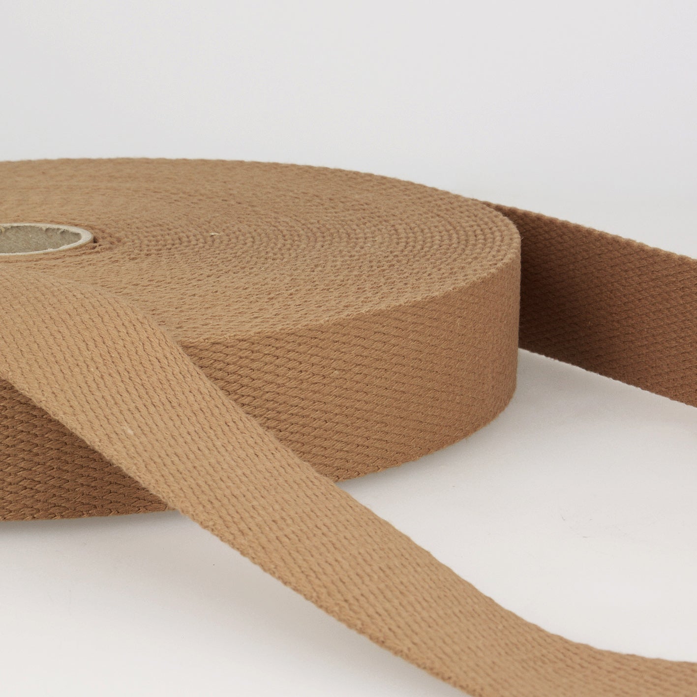 SANGLE COTON Beige foncé-25mm
