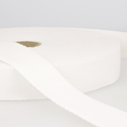 SANGLE COTON Blanc-30mm