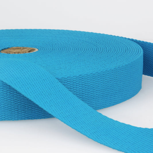 SANGLE COTON Bleu turquoise-30mm