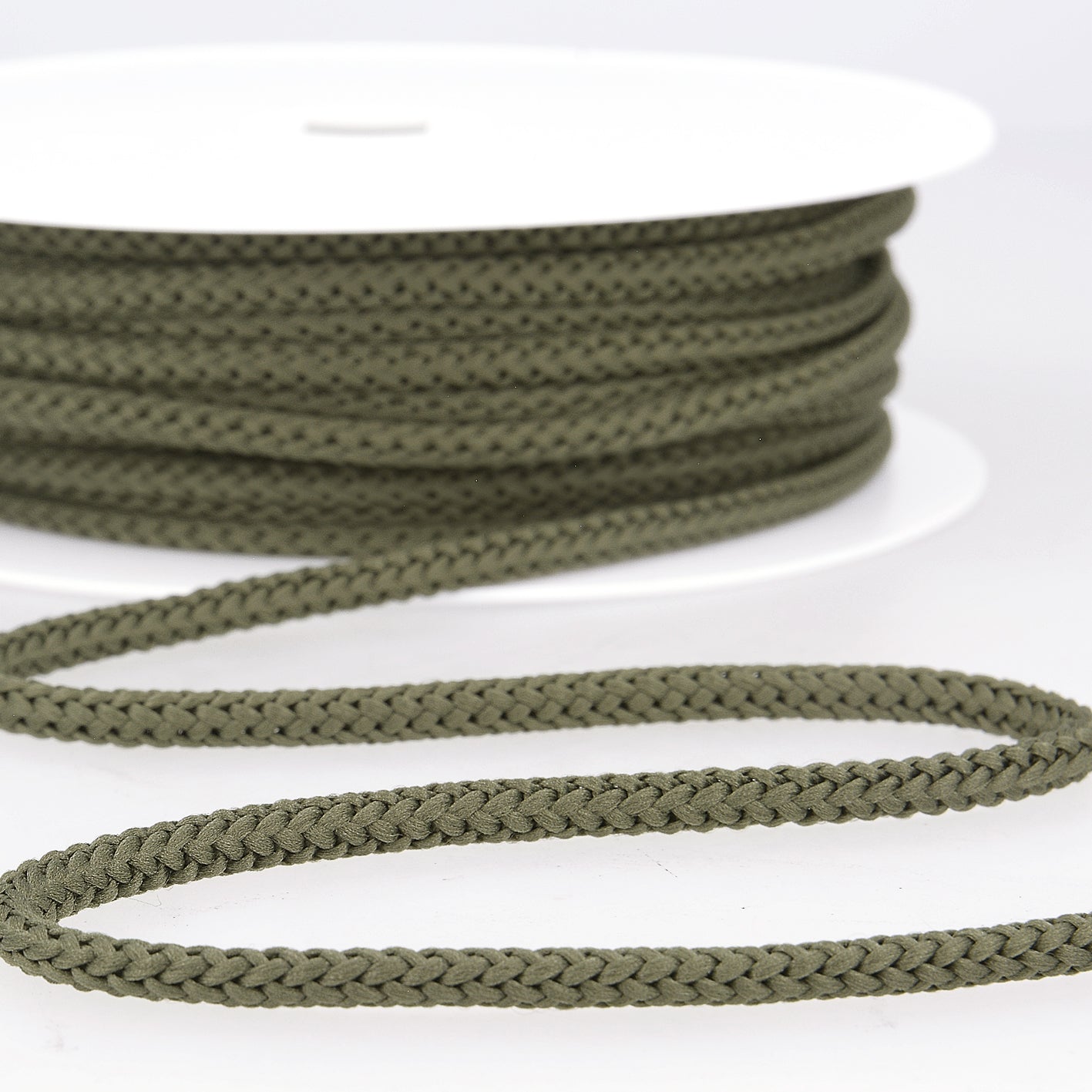 CORDON TRESSE Vert Kaki-4.5mm