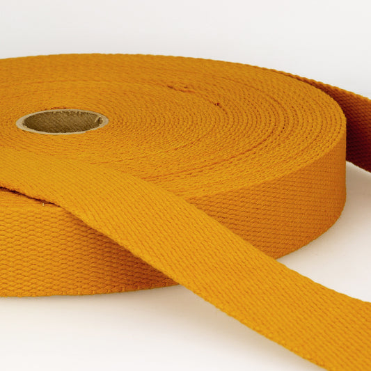 SANGLE COTON Jaune moutarde-30mm