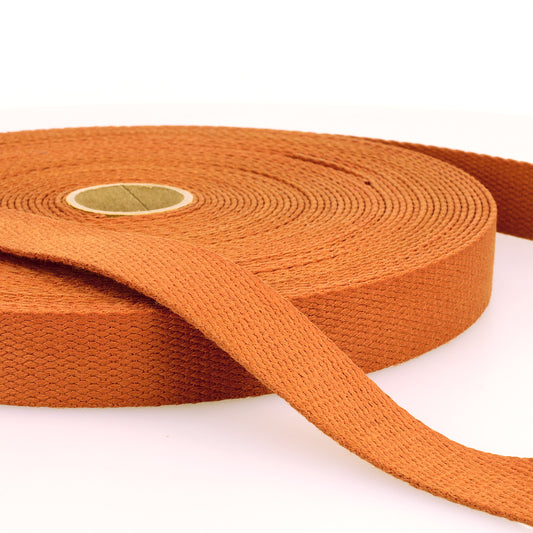SANGLE COTON Orange rouille-25mm