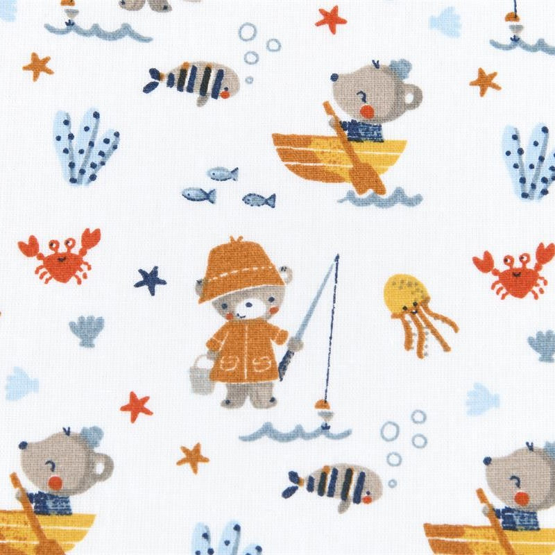 COTON MOTIF imprimé mer