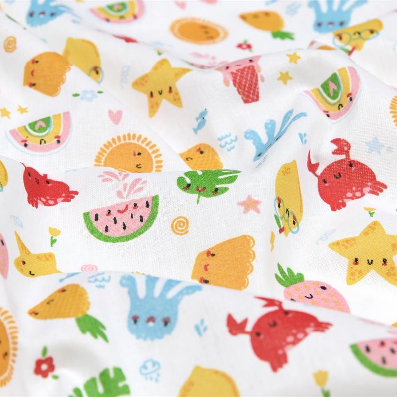 COTON MOTIF imprimé fruits