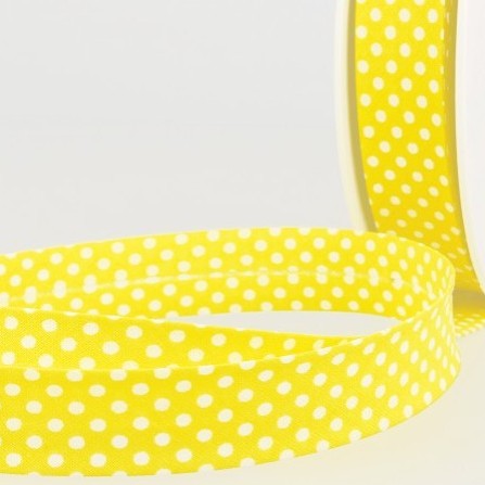 BIAIS IMPRIME Pois fond Jaune-20 cm