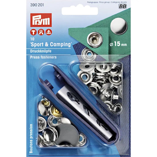 PRESSION METAL EXTERIEURE Argent 15mm
