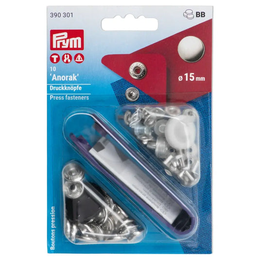 PRESSION METAL Argent 15mm