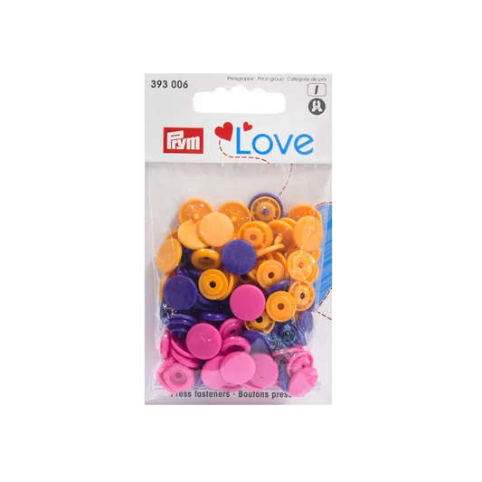 PRESSION PLASTIQUE SNAP Lot Violet Orange Rose-393006