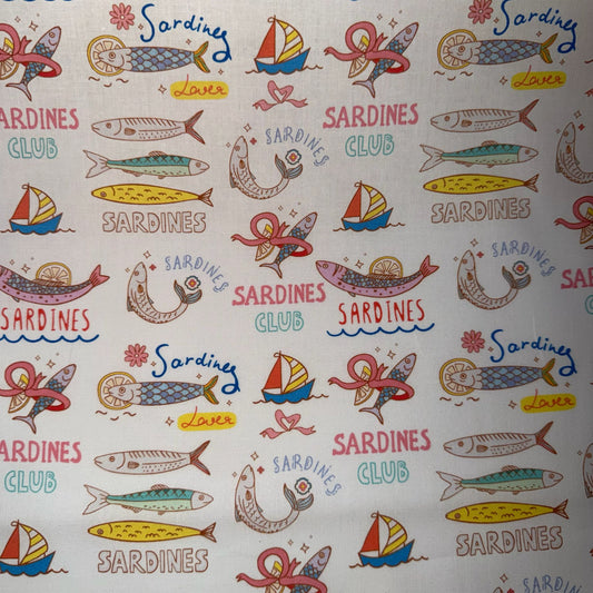 COTON MOTIF Sardines Club