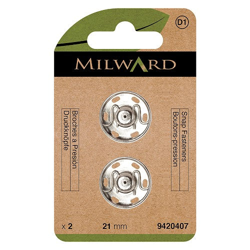 PRESSION A COUDRE Argent  21 mm par 2