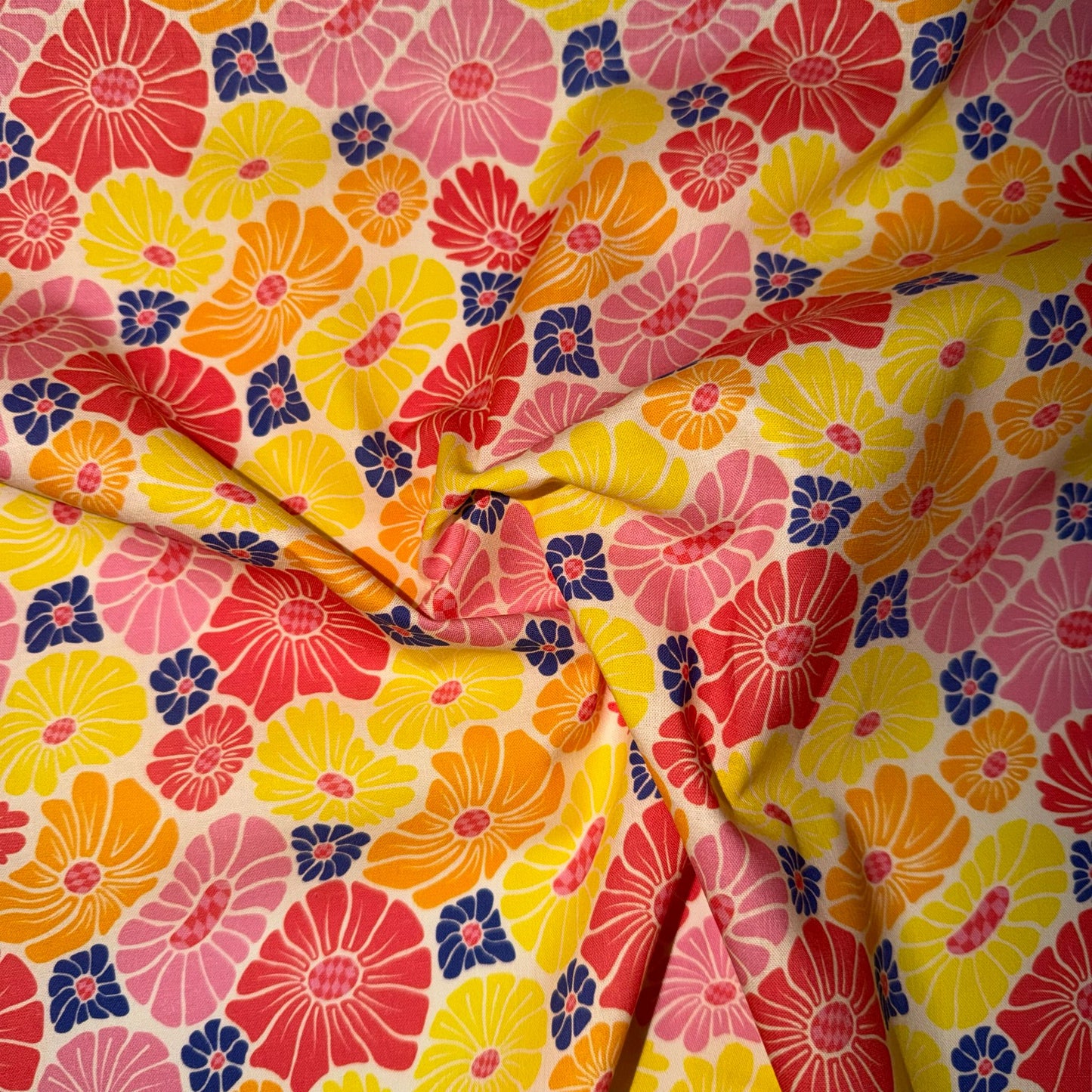 COTON MOTIF grands fleurs