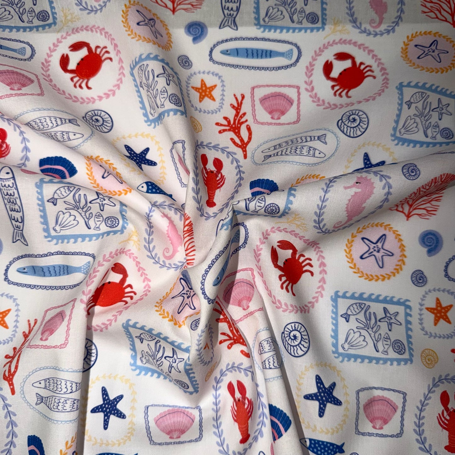 COTON MOTIF Sardines Médaillon