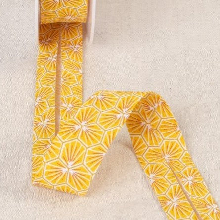 BIAIS IMPRIME Fleurs Graphiques Jaune-27cm